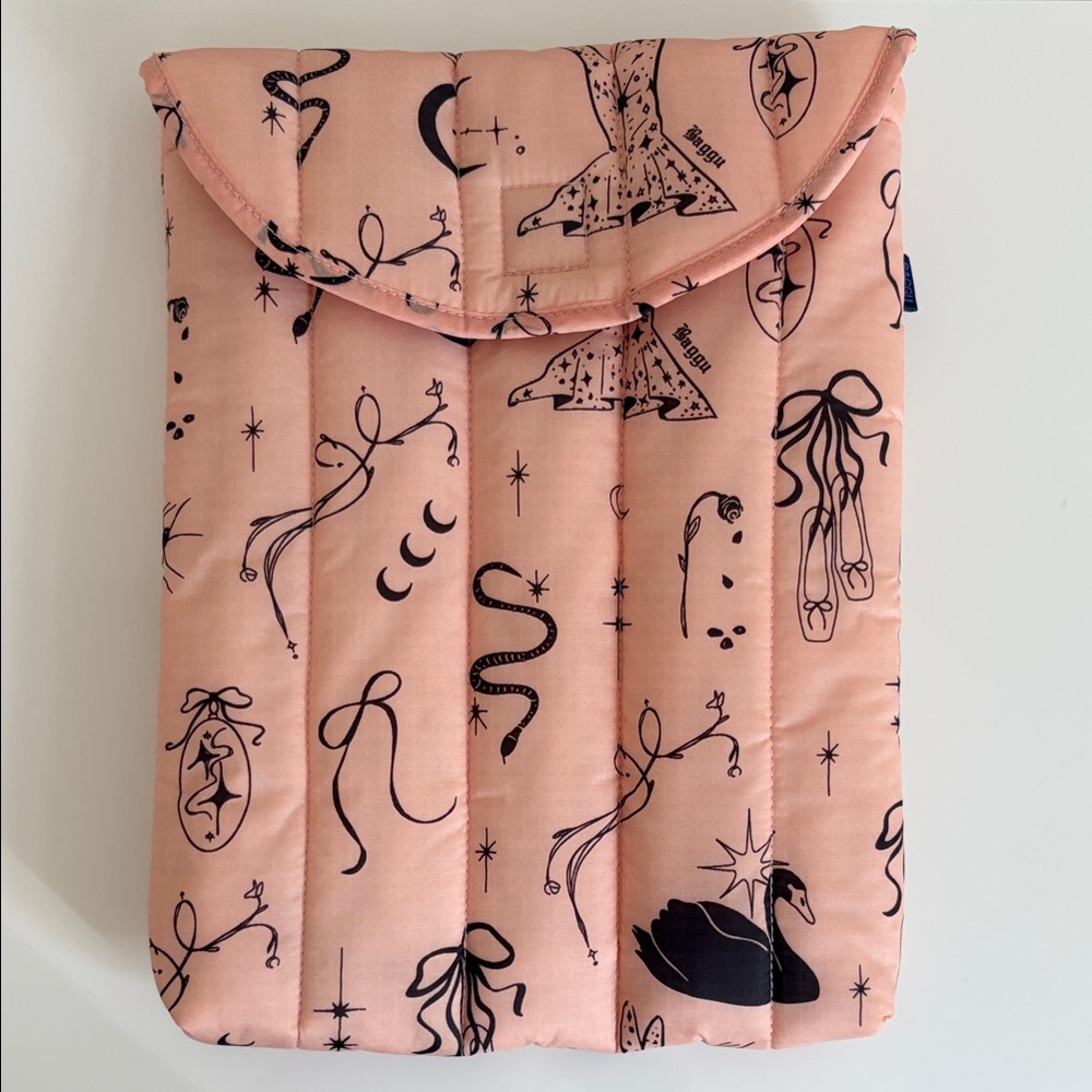 EUC Baggu Padded Laptop Sleeve 13/14 Ballet Icons